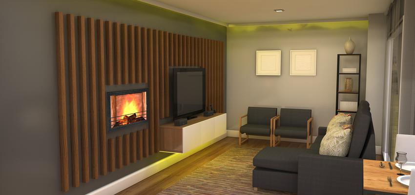 Comedor, Sala de la TV, Salon Estilo moderno Color marron, gris, gris  diseñado por Laura Muñoz Sánchez | Interiorista 