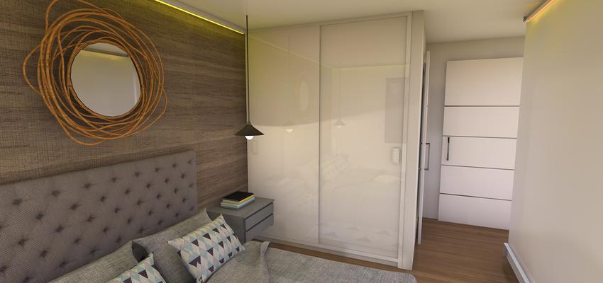 Dormitorio Estilo moderno Color marron, blanco, gris  diseñado por Laura Muñoz Sánchez | Interiorista 
