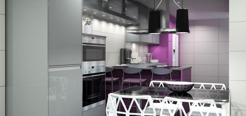 Comedor, Cocina Color rosa, blanco, gris  diseñado por Enzzostudio | Gremio 