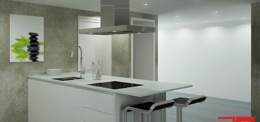 Cocina Estilo moderno Color blanco, gris  diseñado por Enzzostudio | Gremio 