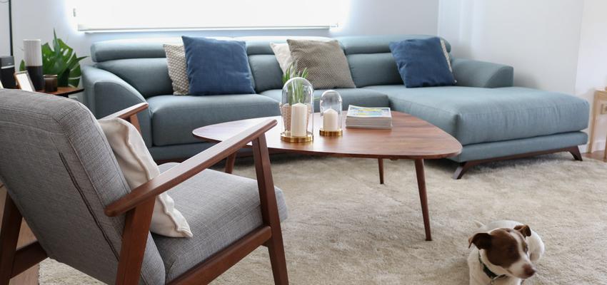 Salon Estilo contemporaneo Color turquesa, azul cielo, marron  diseñado por The Numen Studio | Interiorista | Copyright The Numen Studio