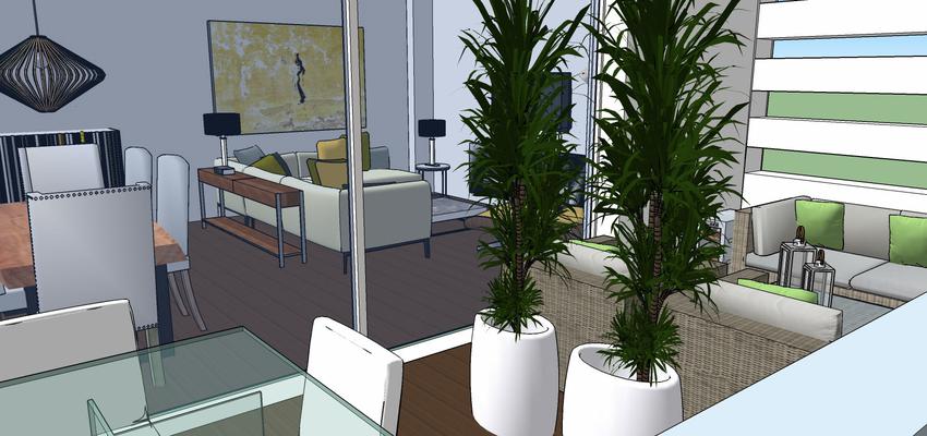 Cocina, Salon Estilo contemporaneo Color amarillo, marron  diseñado por The Numen Studio | Interiorista | Copyright The Numen Studio