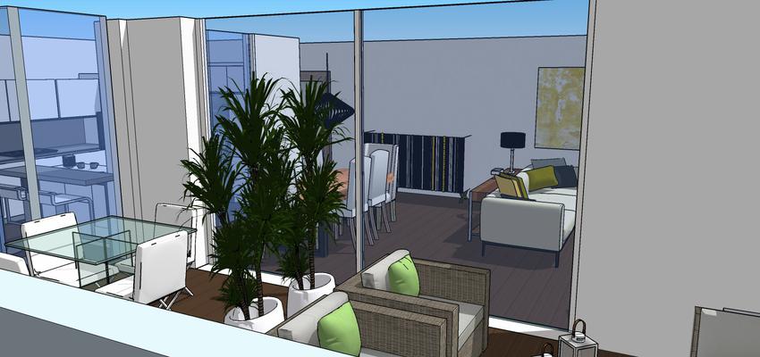 Comedor, Sala de la TV, Salon Estilo contemporaneo Color verde, marron  diseñado por The Numen Studio | Interiorista | Copyright The Numen Studio