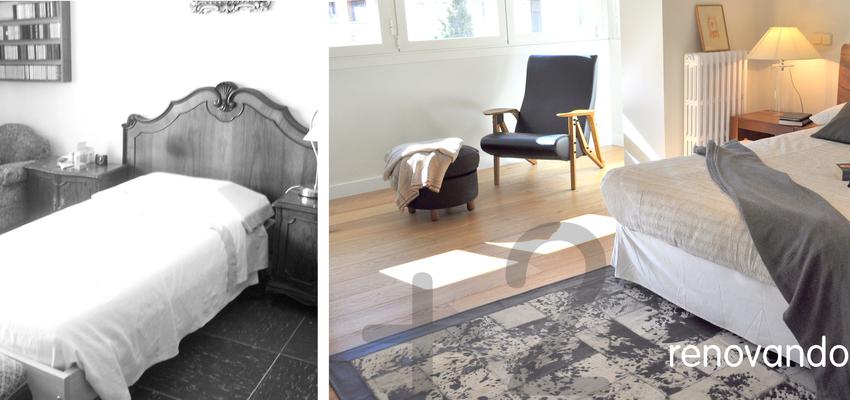 Dormitorio style contemporaneo color azul oscuro, beige, beige, gris  diseñado por +2 proyecto y obra | Arquitecto 