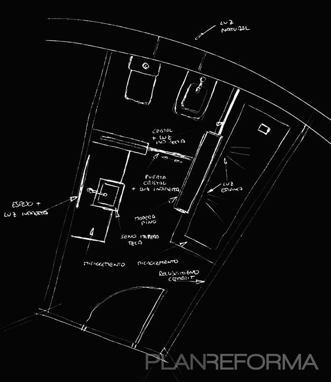 Baño Estilo moderno Color blanco, negro  diseñado por davidMUSER Interiorismo | Reformas | Ingeniero 