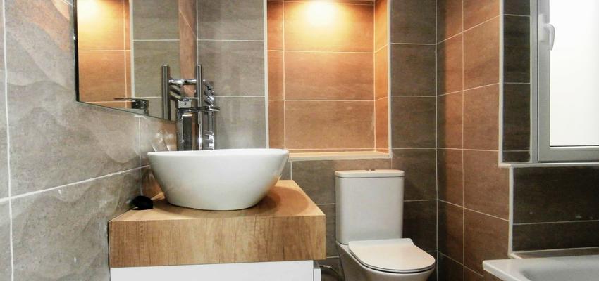 Baño Estilo moderno Color marron, marron  diseñado por GESNORT | Gremio | Copyright soy propietario de la imagen