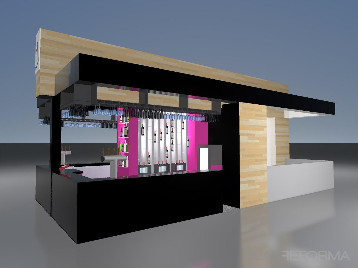 Bar style moderno color rosa, beige, blanco, negro  diseñado por Julia Miguel Tamayo | Arquitecto 