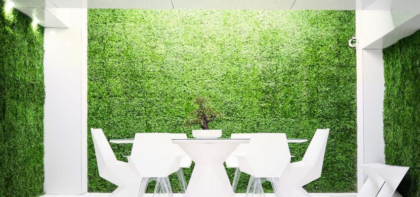 Comedor, Hotel Estilo moderno Color verde, blanco, plateado  diseñado por Jon | Arquitecto | Copyright JON ARRABAL