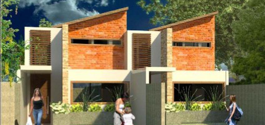 Exterior Estilo moderno Color ocre  diseñado por DORELIS MARQUEZ | Arquitecto | Copyright render realizado en oficina de arquitectura DORELIS MARQUEZ