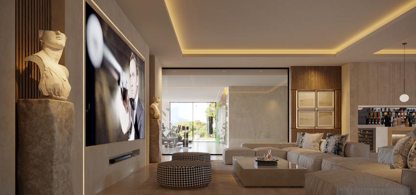 Sotano Estilo contemporaneo Color beige  diseñado por Raul Vera | Interiorista | Copyright Marbella Studio. Raul Vera. Decoracion realizada por el estudio en Marbella Studio