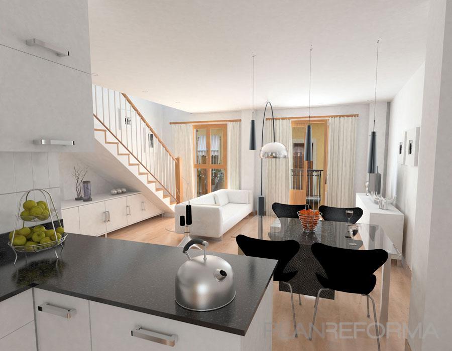 Comedor, Cocina style contemporaneo color marron, blanco, negro  diseñado por Mikel Maritxalar Berrueta | Decorador 