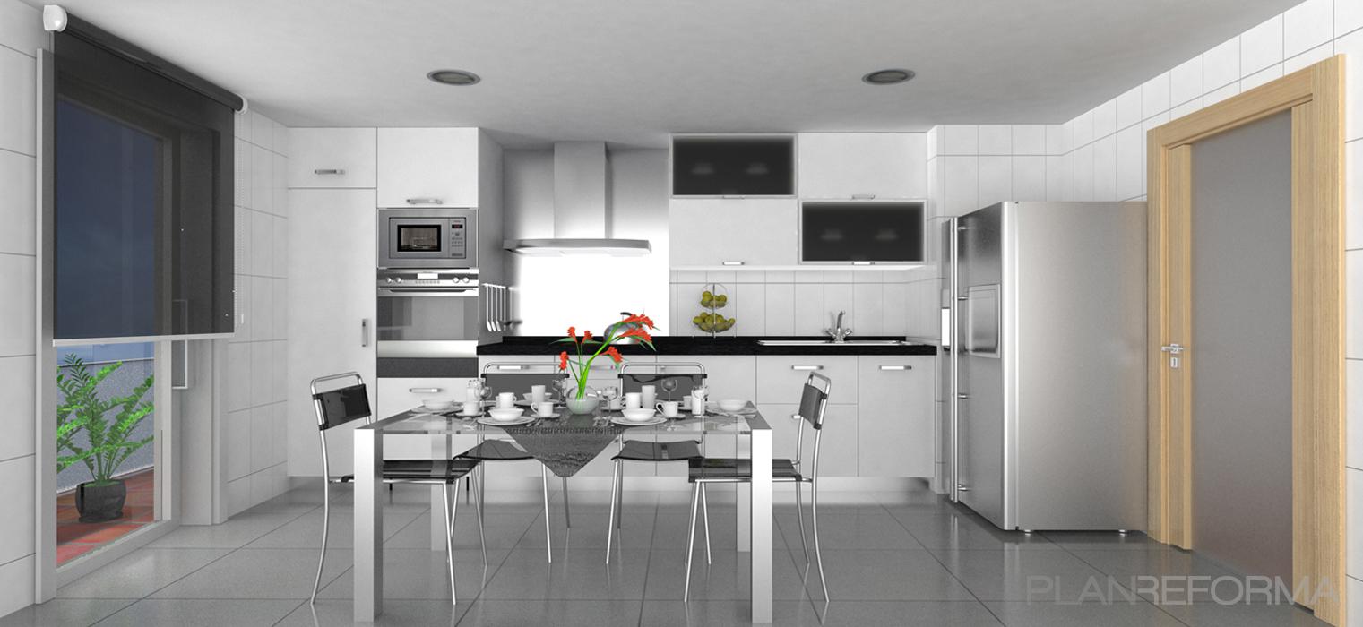 Cocina style contemporaneo color marron, blanco, gris, gris  diseñado por Mikel Maritxalar Berrueta | Decorador 