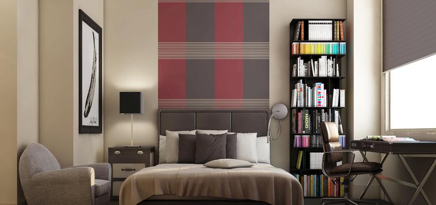 Dormitorio Estilo contemporaneo Color rojo, beige, marron  diseñado por RAQUEL CHAMORRO | Interiorista | Copyright RCH