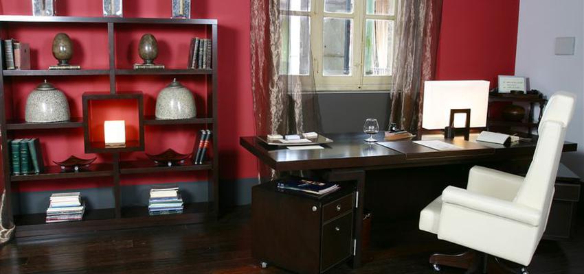 Estudio, Oficina Estilo contemporaneo Color rojo  diseñado por RAQUEL CHAMORRO | Interiorista | Copyright RCH