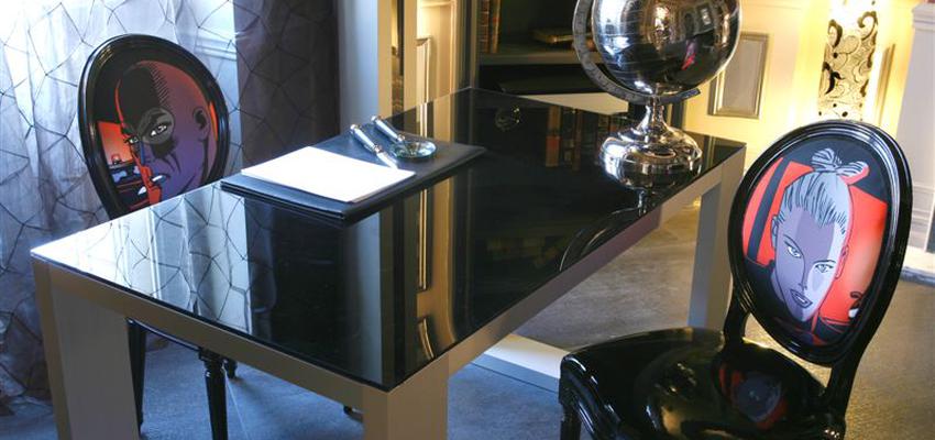 Oficina Estilo contemporaneo Color rojo, gris, negro  diseñado por RAQUEL CHAMORRO | Interiorista | Copyright RCH