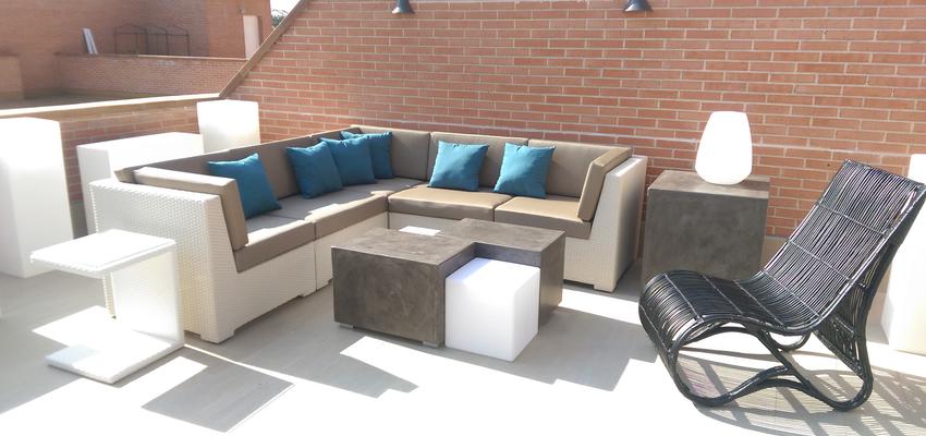 Terraza Estilo contemporaneo Color marron, blanco, negro  diseñado por RAQUEL CHAMORRO | Interiorista | Copyright RCH