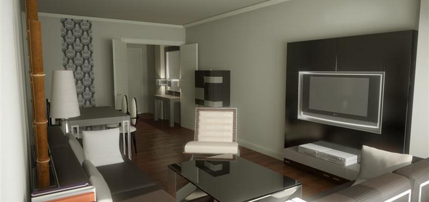 Salon Estilo contemporaneo Color marron, marron, gris  diseñado por RAQUEL CHAMORRO | Interiorista | Copyright RCH