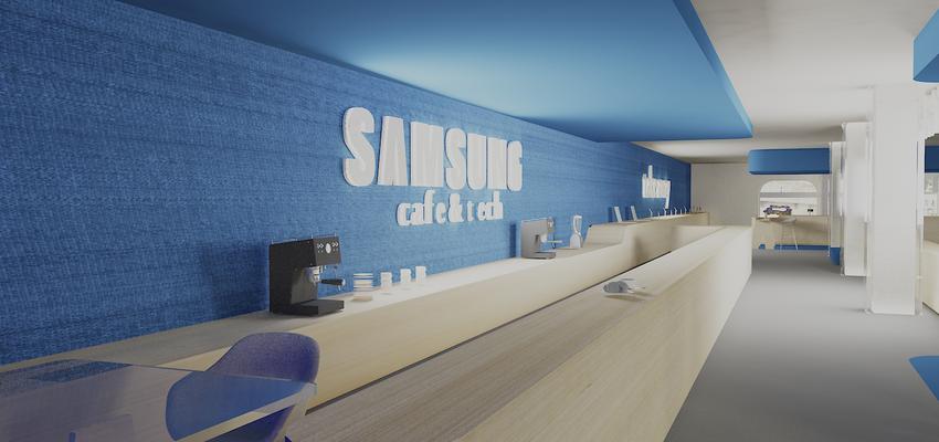 Tienda, Cafeteria, Bar style contemporaneo color azul, azul oscuro, beige  diseñado por Eva Isusquiza Khanouf | Arquitecto 