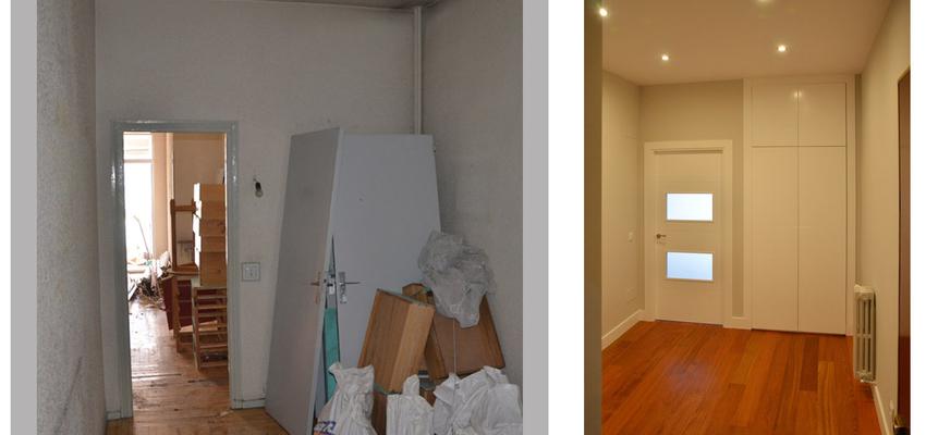 Vestibulo Estilo contemporaneo Color blanco, gris, bronce  diseñado por Mirmen Arquitectura - Interiorismo - Reformas | Arquitecto | Copyright Mirmen Arquitectura