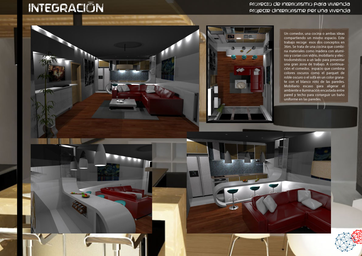 Cocina, Loft style moderno color rojo, marron, blanco, gris, gris, plateado  diseñado por Pau Pardo | Marca colaboradora 