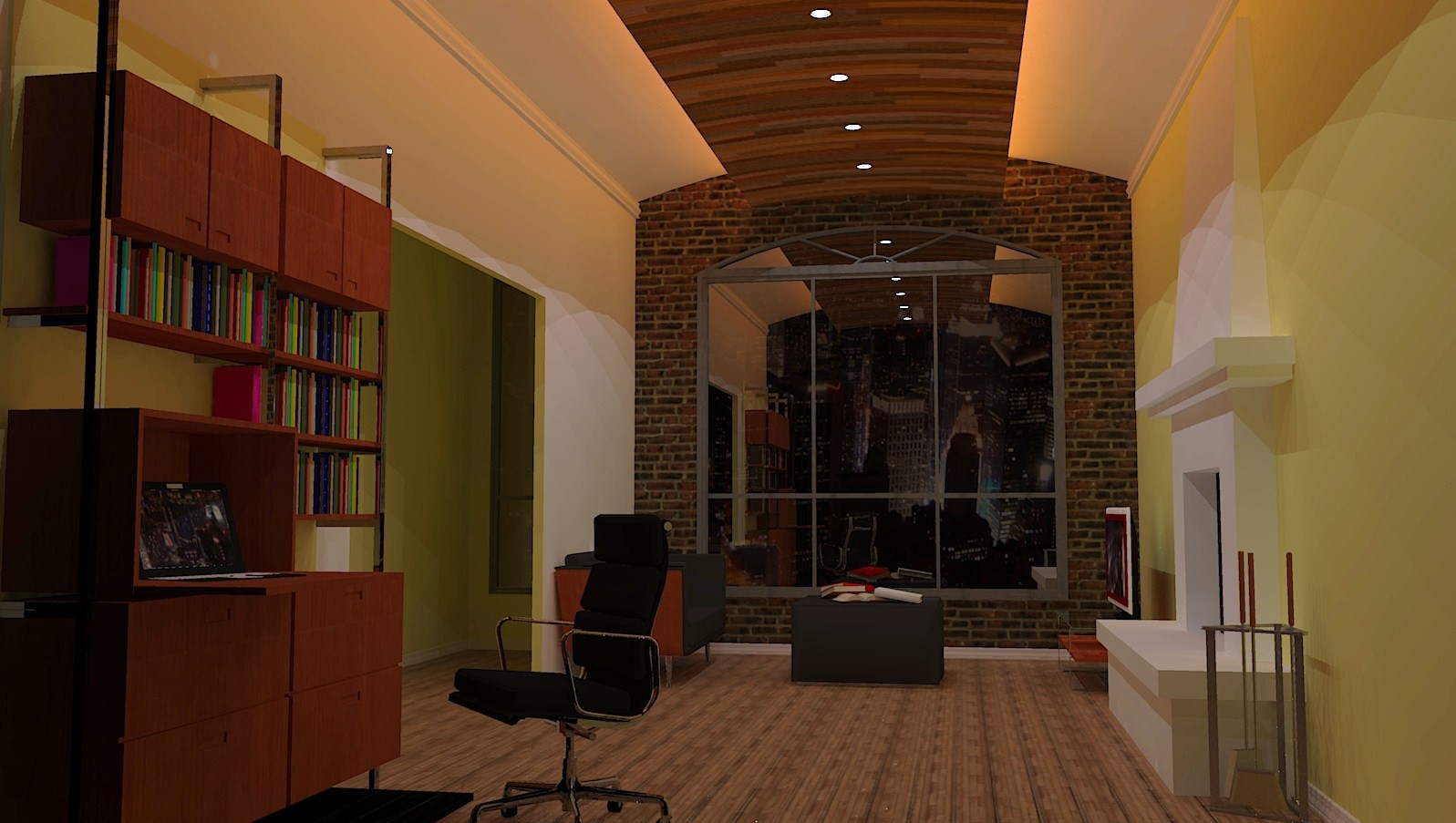 Estudio style contemporaneo color verde, marron, marron, blanco  diseñado por Pau Pardo | Marca colaboradora 