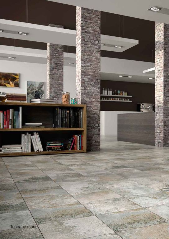 Cafeteria style contemporaneo color marron, marron, blanco, gris  diseñado por keraben | Marca colaboradora | Copyright Keraben