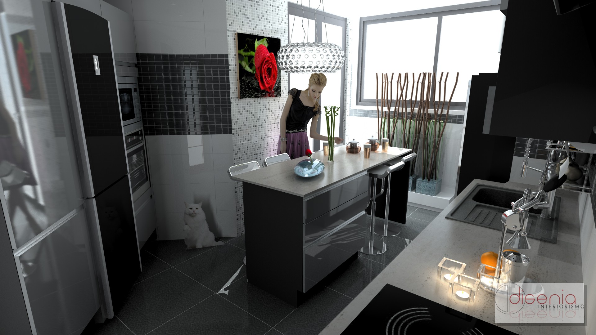 Cocina style contemporaneo color beige, blanco, gris, gris, negro  diseñado por David Abad | Marca colaboradora 